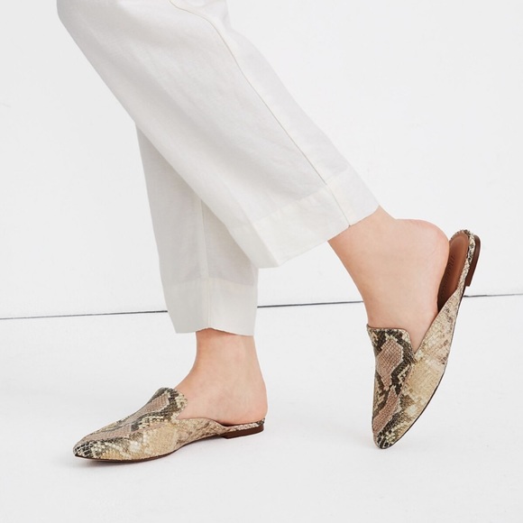 Madewell The Frances Skimmer Mule in Snake Embossed Leather - Picture 3 of 8